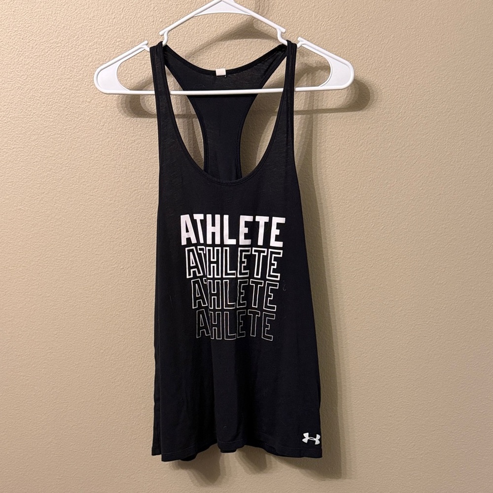 Under Armour Black Tank with Athlete Print
